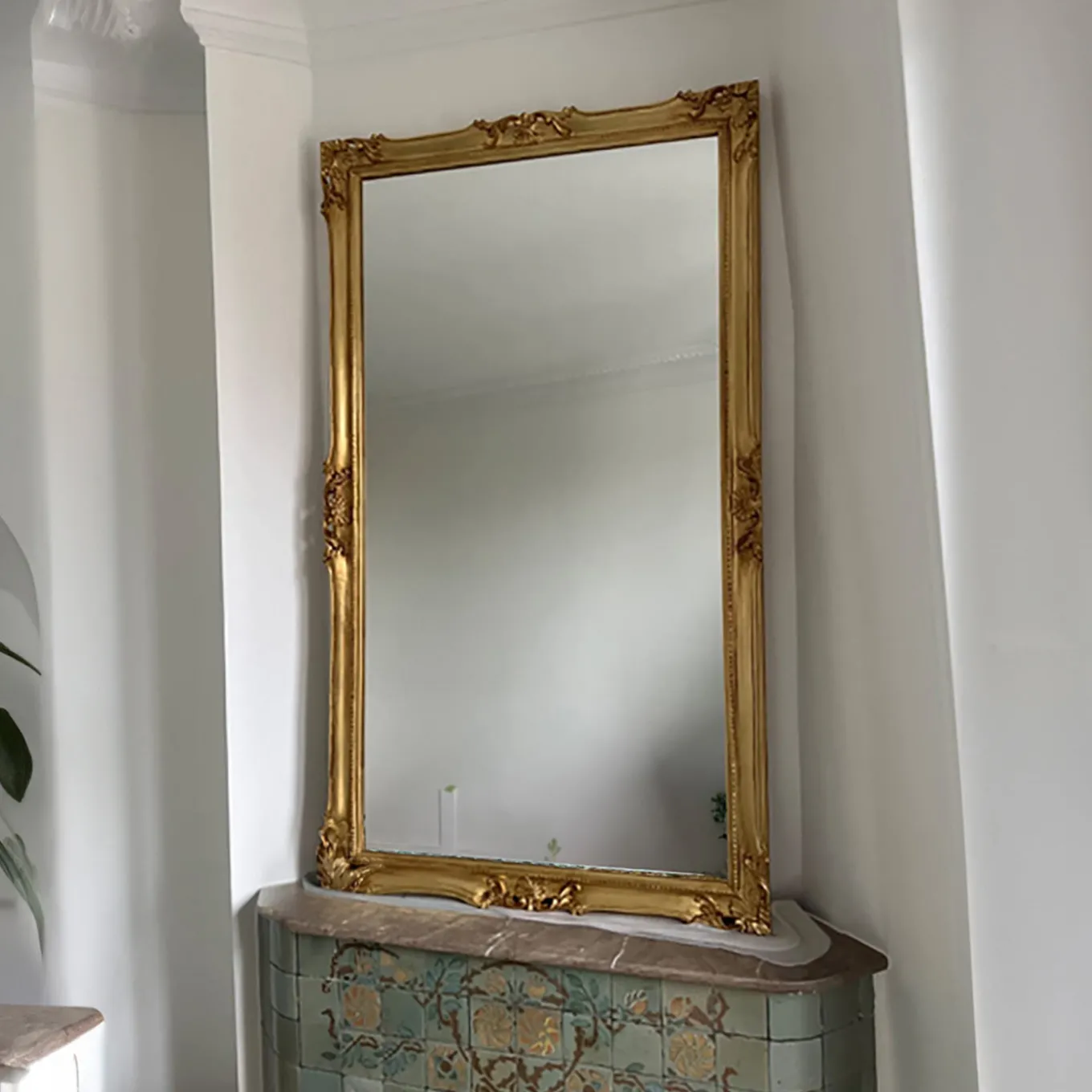 Specchio da parete rettangolare Versailles in oro