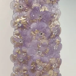 Specchio da parete rettangolare Roseto Glicine Oro