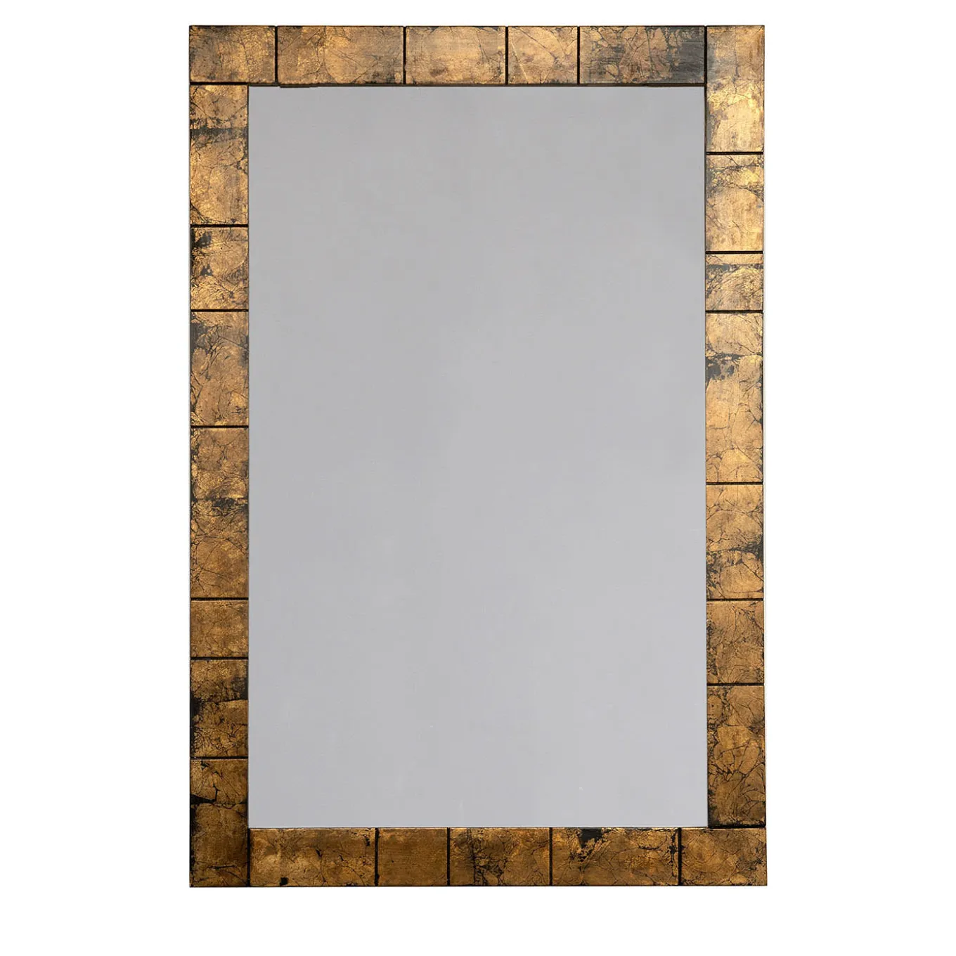 Specchio da Parete Rettangolare con Scanature in Legno Bronzo Matt