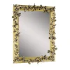 Specchio da parete rettangolare Palmira in ottone con fiori in bronzo