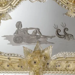 Specchio da parete Rex con foglia d'oro