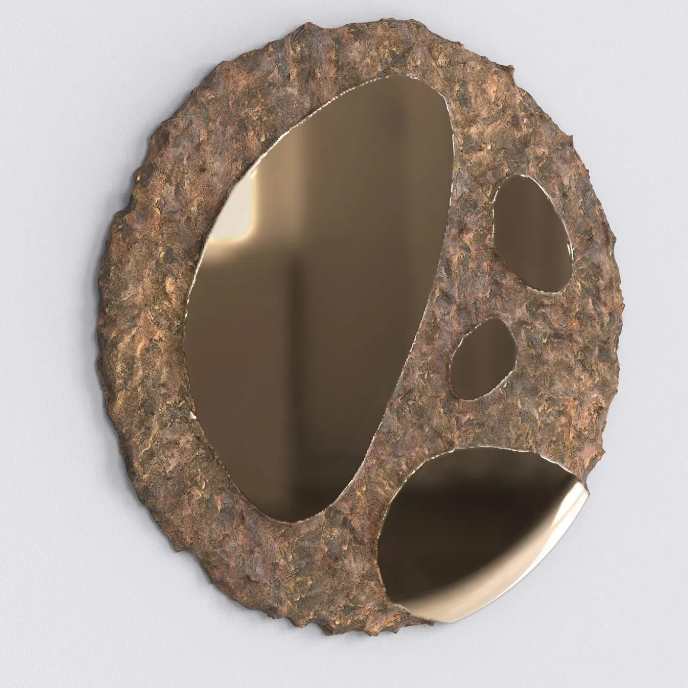 Specchio da parete scultoreo in bronzo fuso Apollo #4