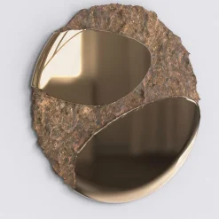 Specchio da parete scultoreo Apollo in bronzo fuso #2