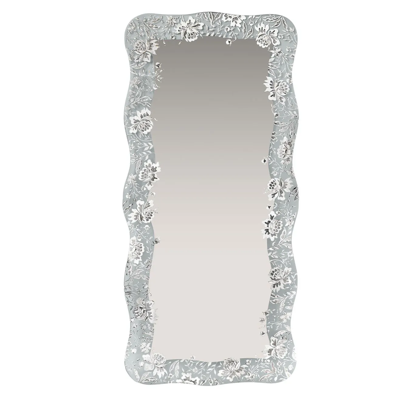 Specchio da parete Sinuoso Ondine argento
