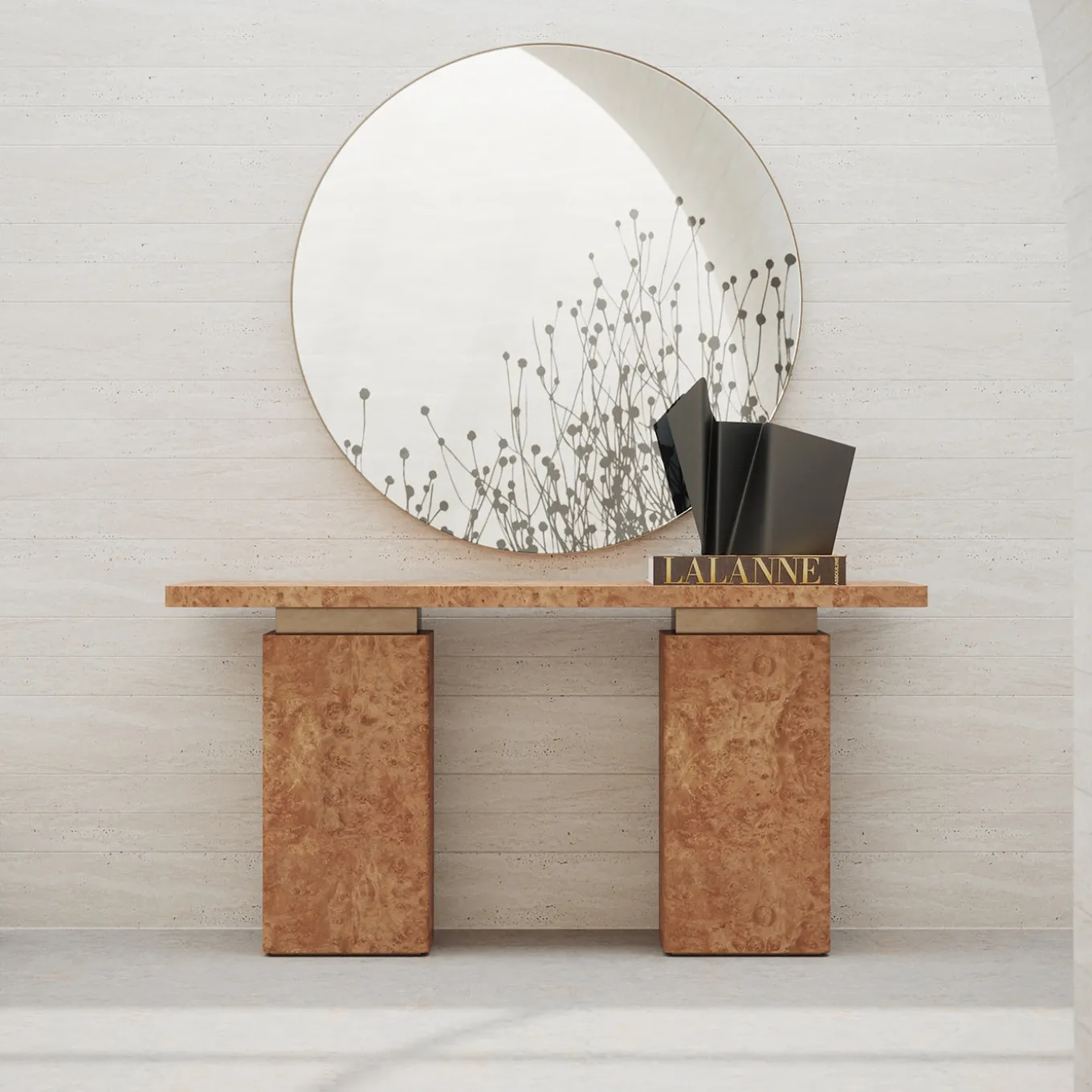 Specchio grafico con cornice in metallo Wildfield