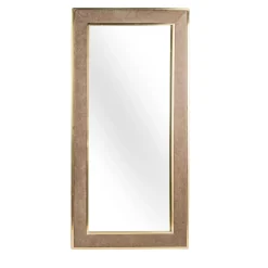 Specchio in Pelle e Ottone Aurora