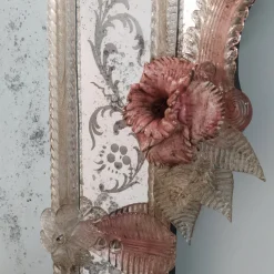 Specchio in vetro di Murano rosa Apollo di Fratelli Tosi