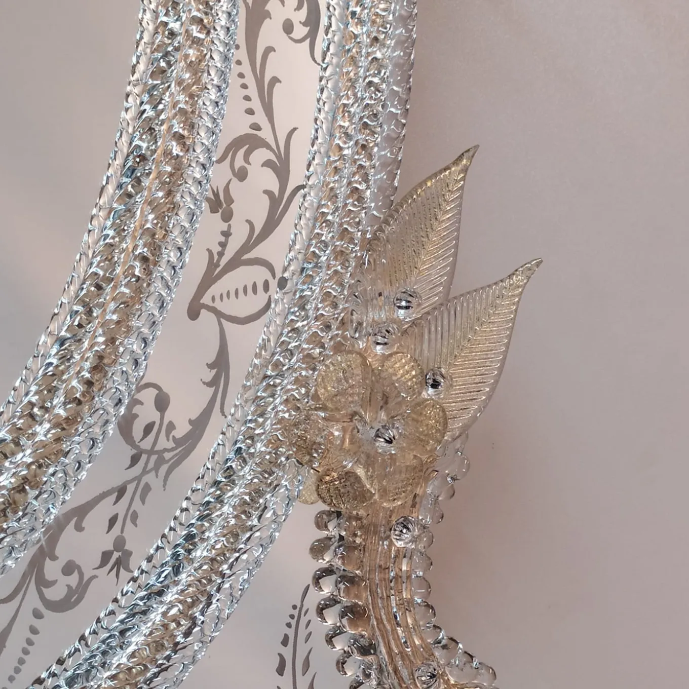 Specchio in vetro di Murano Zeus Gold di Fratelli Tosi