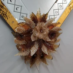 Specchio in vetro di Murano Ambra Gold di Fratelli Tosi