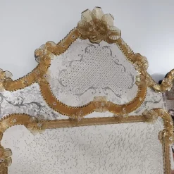 Specchio in vetro di Murano Nettuno Gold di Fratelli Tosi