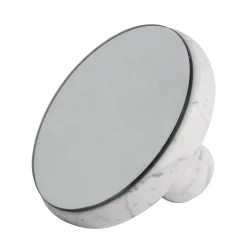 Specchio rotondo Pauline in marmo bianco di Carrara