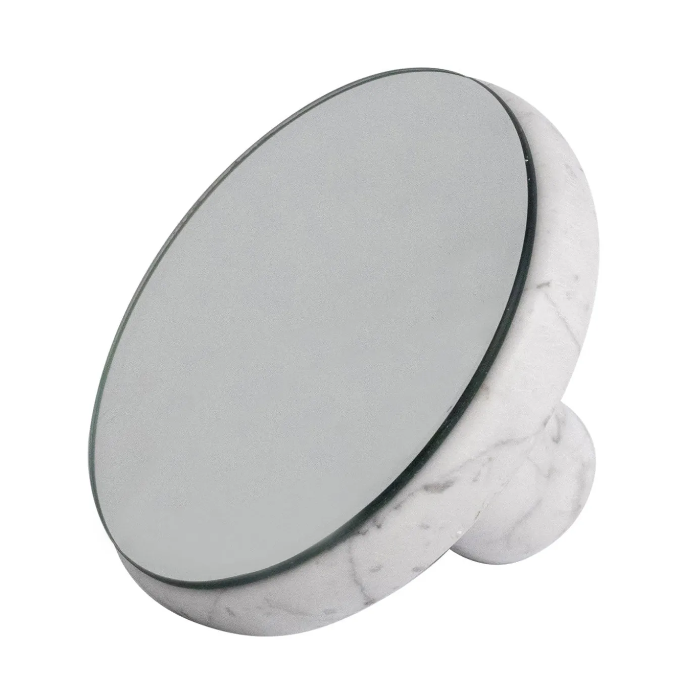 Specchio rotondo Pauline in marmo bianco di Carrara