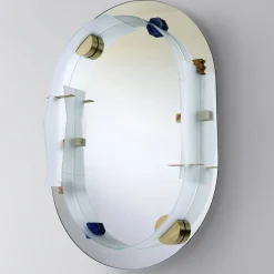 Specchio scultoreo in vetro satinato ovale Essenza