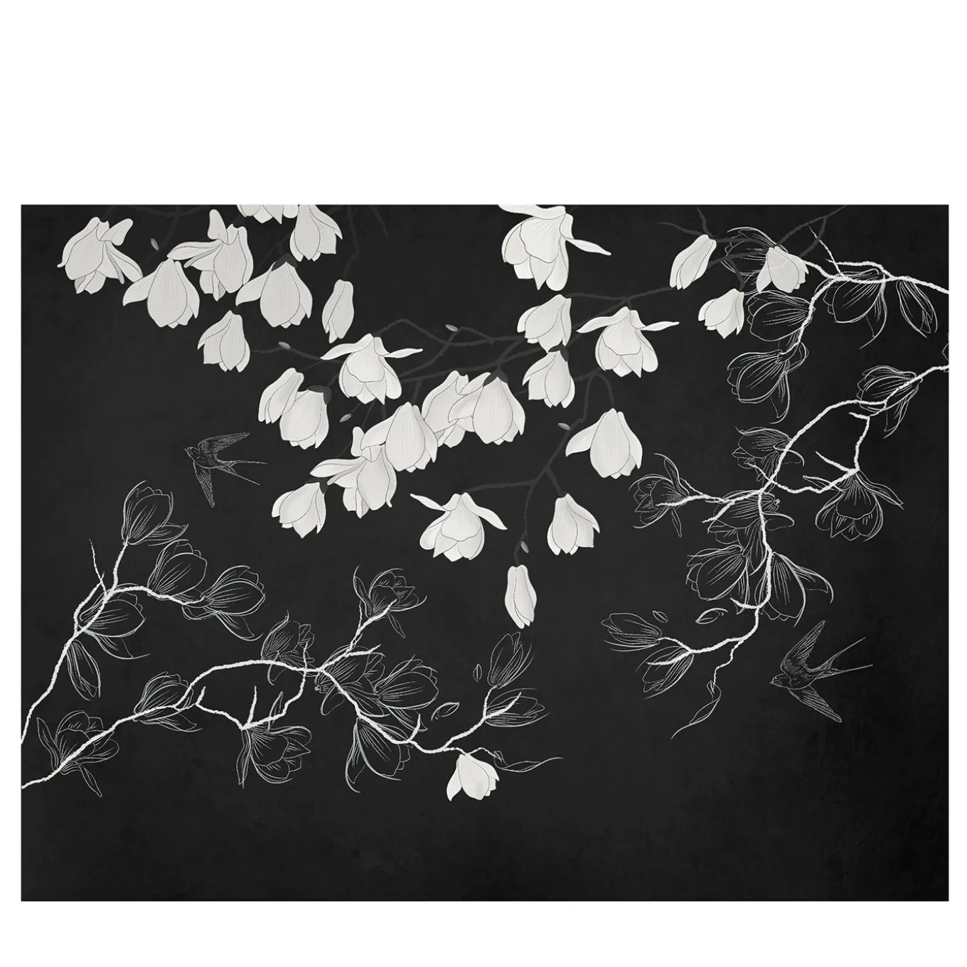 Spring White Row Carta da parati