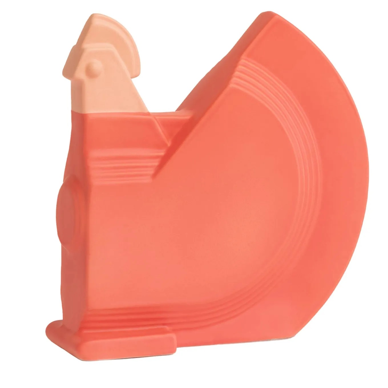 Statuetta Gallina rosso corallo e rosa