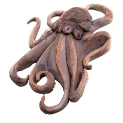 Statuetta in legno di polpo