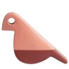 Statuetta Uccellino rosa e borgogna