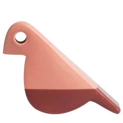 Statuetta Uccellino rosa e borgogna