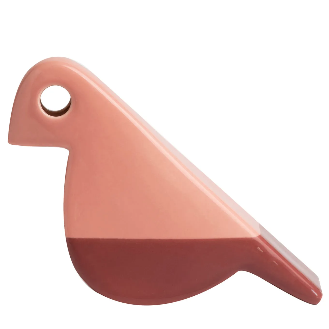 Statuetta Uccellino rosa e borgogna