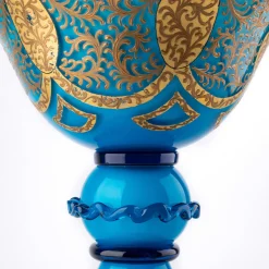 Stmat Ciotola a forma di calice blu e oro