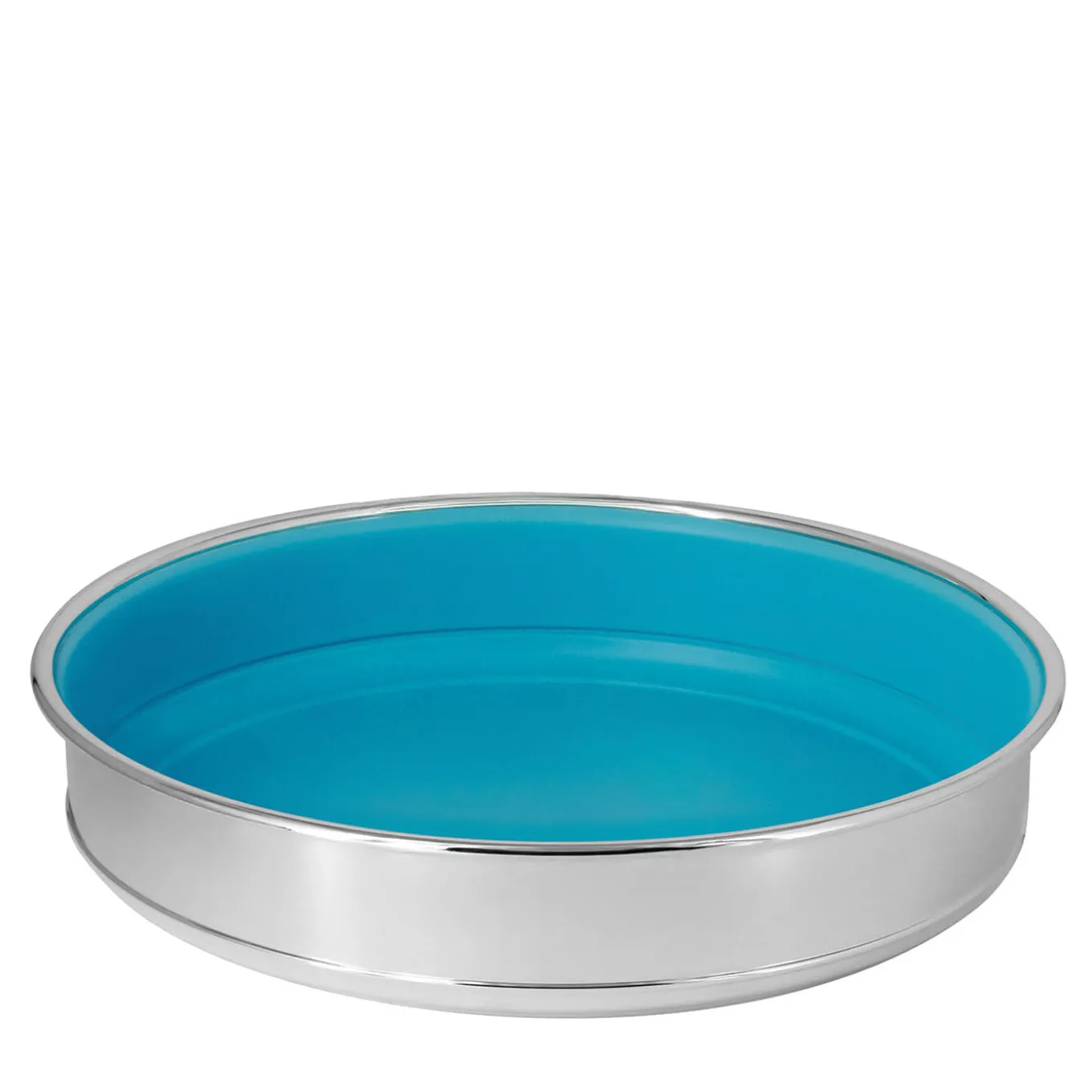 Svuotatasche Grande Rotondo color Turchese Placcato Argento
