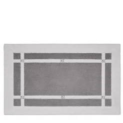 Tappeto da bagno Pompidou in stile geometrico bianco e grigio