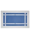 Tappeto da bagno Pompidou in stile geometrico bianco e blu Assisi