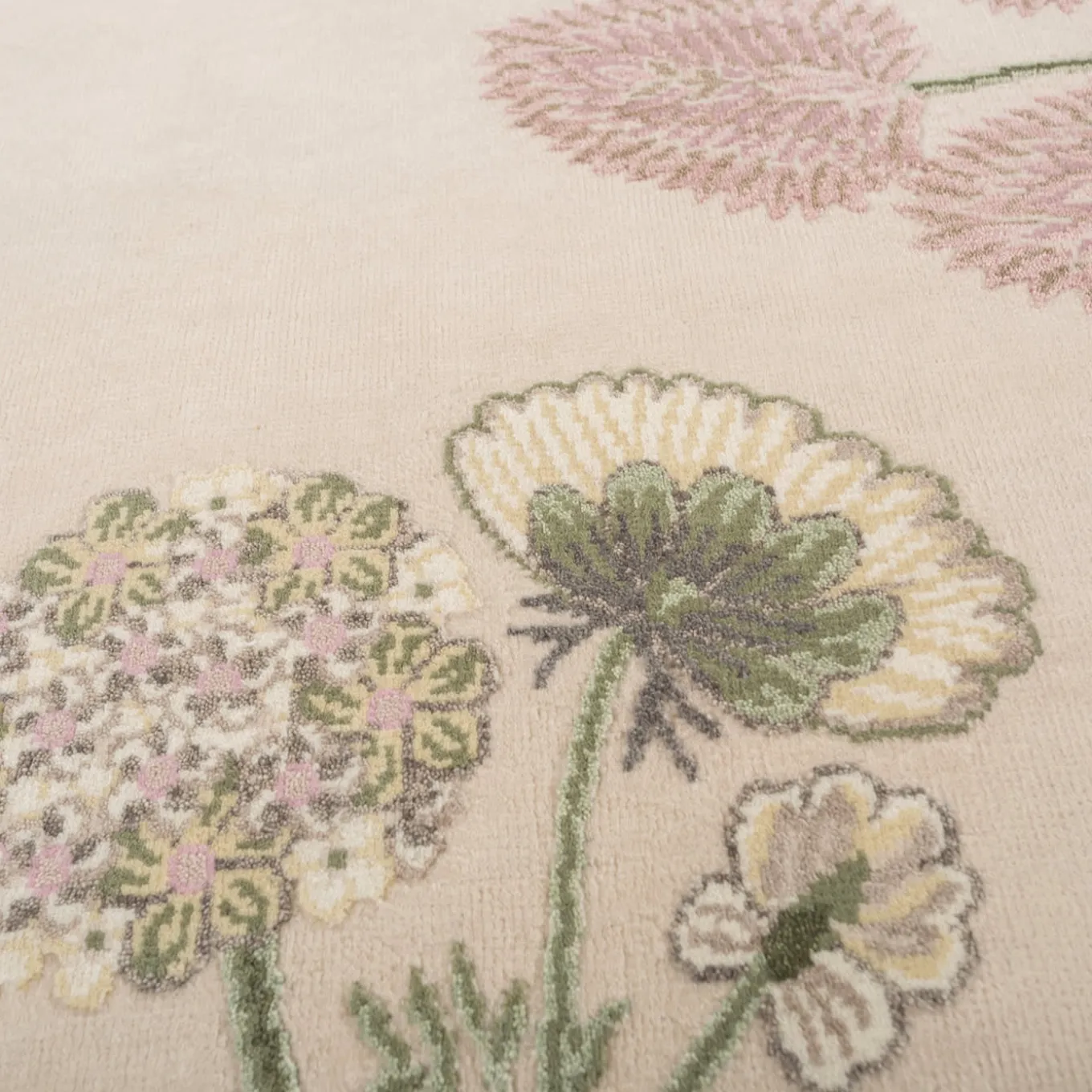 Tappeto in Lana e Cotone Annodato a Mano The Flower Meadow di Tatiana de Nicolay