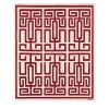 Tappeto in Lana Rosso e Bianco Labirinto di Gio Ponti