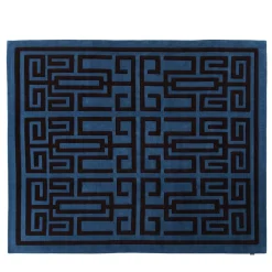 Tappeto Labirinto blu e nero di Gio Ponti