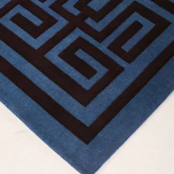 Tappeto Labirinto blu e nero di Gio Ponti