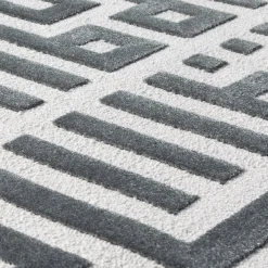 Tappeto Labirinto in lana della Nuova Zelanda e tencel grigio di Ken Scott