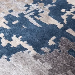 Tappeto Loft L170D in seta di bambù blu