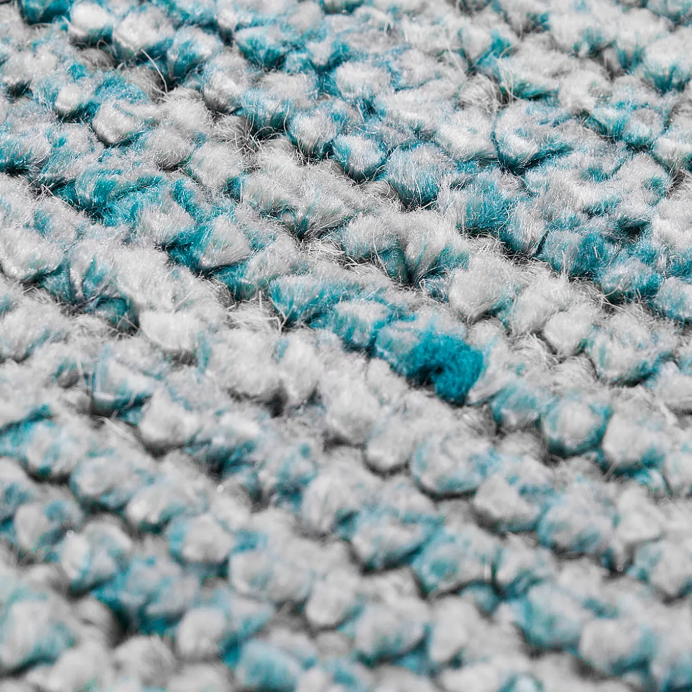Tappeto Loom Celadon in Lana e Seta di Bamboo Azzurra