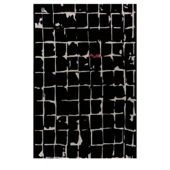 Tappeto Mosaic in Ebony and White di Keith Pillow da Daaa Haus