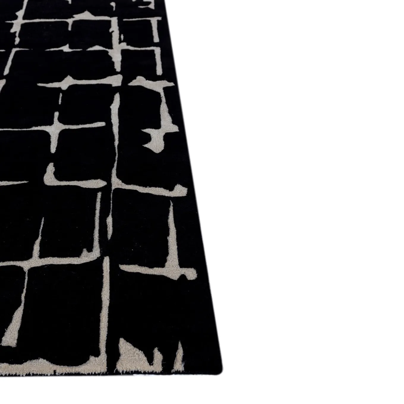 Tappeto Mosaic in Ebony and White di Keith Pillow da Daaa Haus