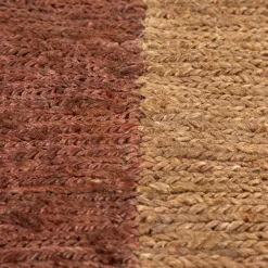Tappeto Piatto In Jute Terracotta & Gold Brown