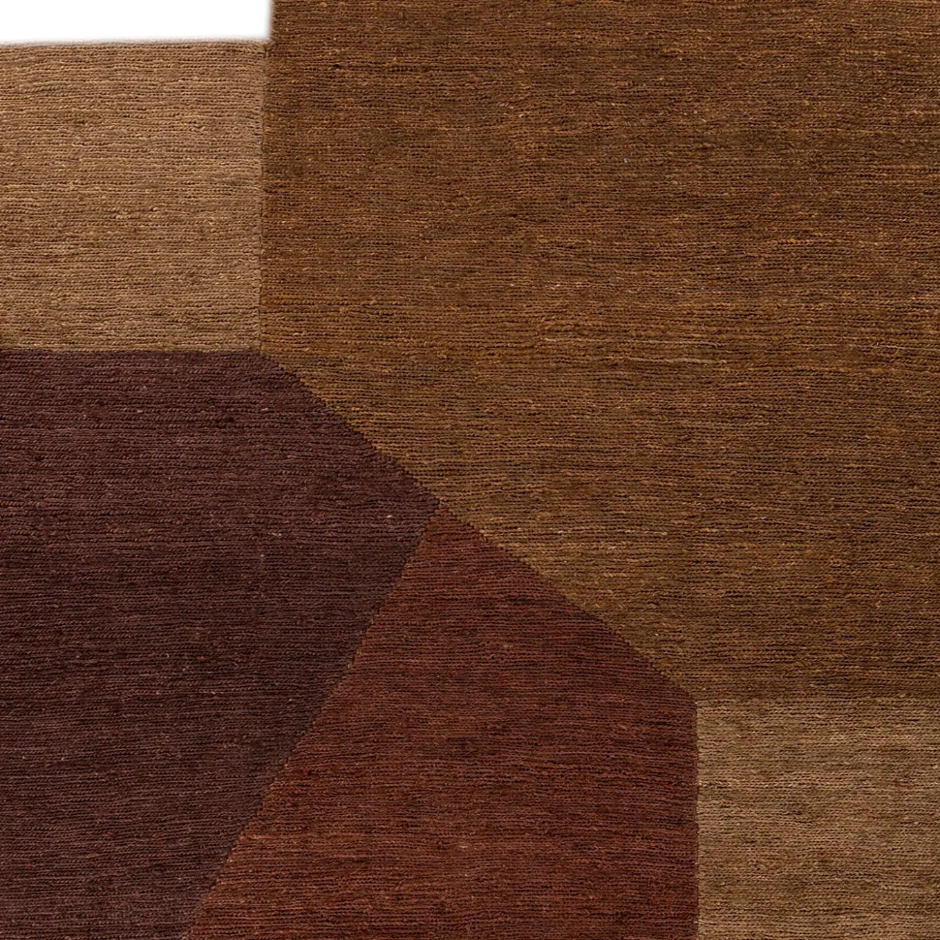 Tappeto Piatto In Jute Terracotta & Gold Brown