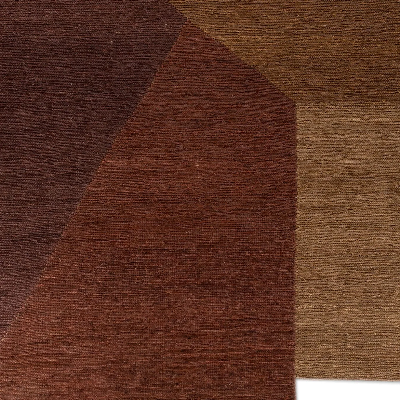 Tappeto Piatto In Jute Terracotta & Gold Brown