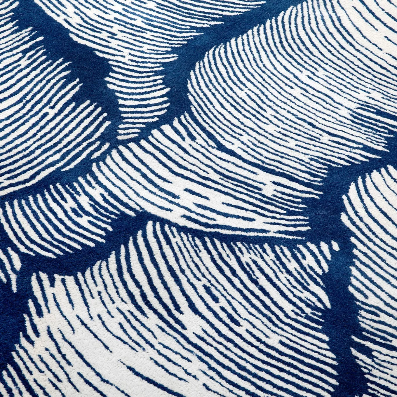 Tappeto rettangolare Oceano blu in lana