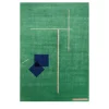 Tappeto Sthir Marine Green Soft Gold annodato a mano
