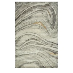 Tappeto Tuftato a Mano Dreamy Grooves Grigio Classico e Legno di Frassino