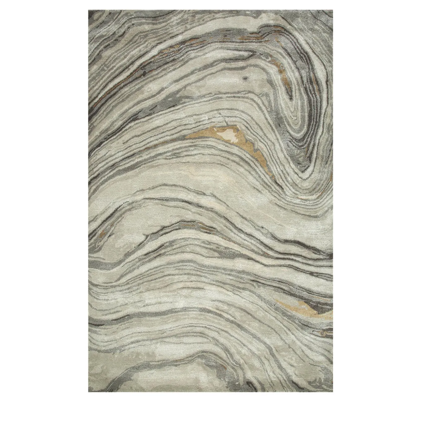 Tappeto Tuftato a Mano Dreamy Grooves Grigio Classico e Legno di Frassino