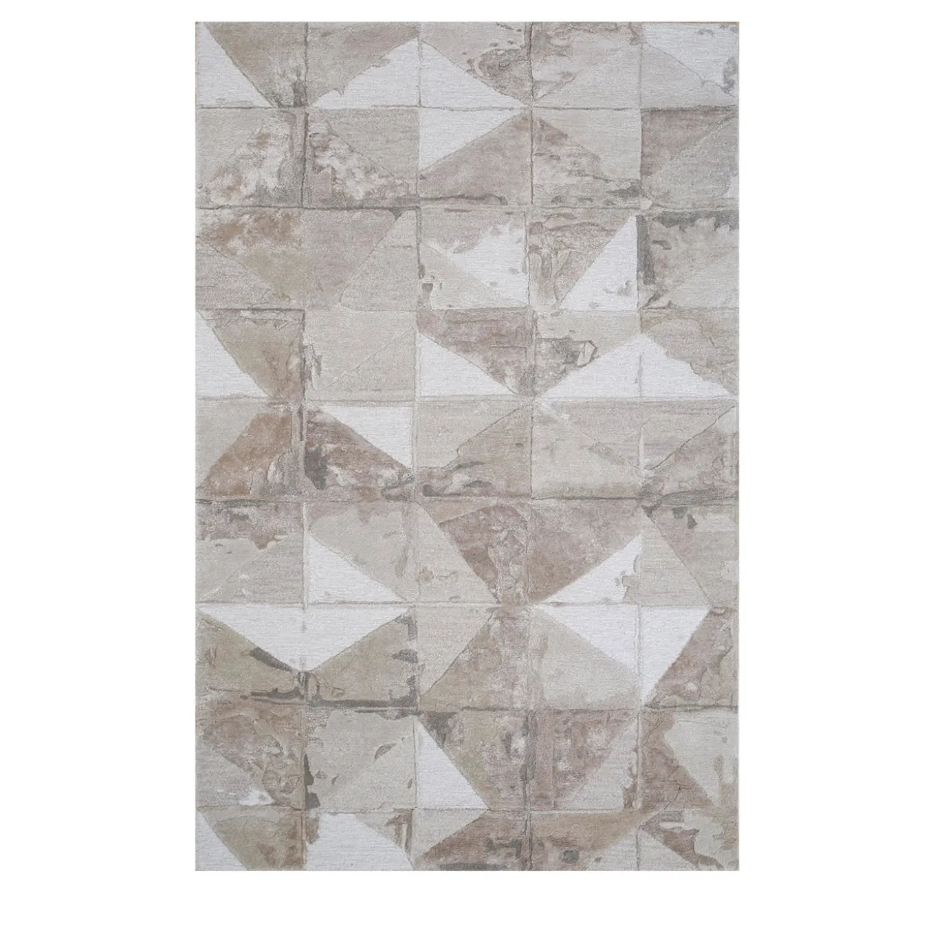 Tappeto Tuftato a Mano Dusky Trajectory Bianco e Bianco Antico