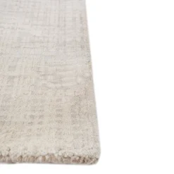 Tappeto Tuftato a Mano Dusky Trajectory Bianco e Bianco Antico