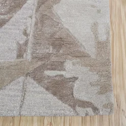 Tappeto Tuftato a Mano Dusky Trajectory Bianco e Bianco Antico