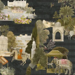 Tessuto da rivestimento in cotone nero del Rajasthan