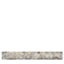 Tessuto da rivestimento in cotone rosso e grigio blu Fleuraissance