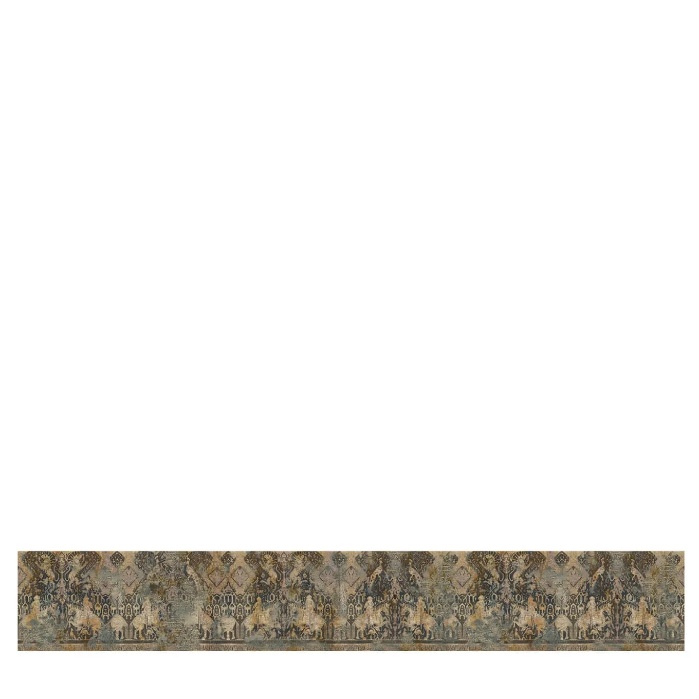 Tessuto da rivestimento in cotone con arazzo marrone, nero e bronzo