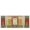 Tessuto murale in cotone rosso, giallo e verde di Pompei